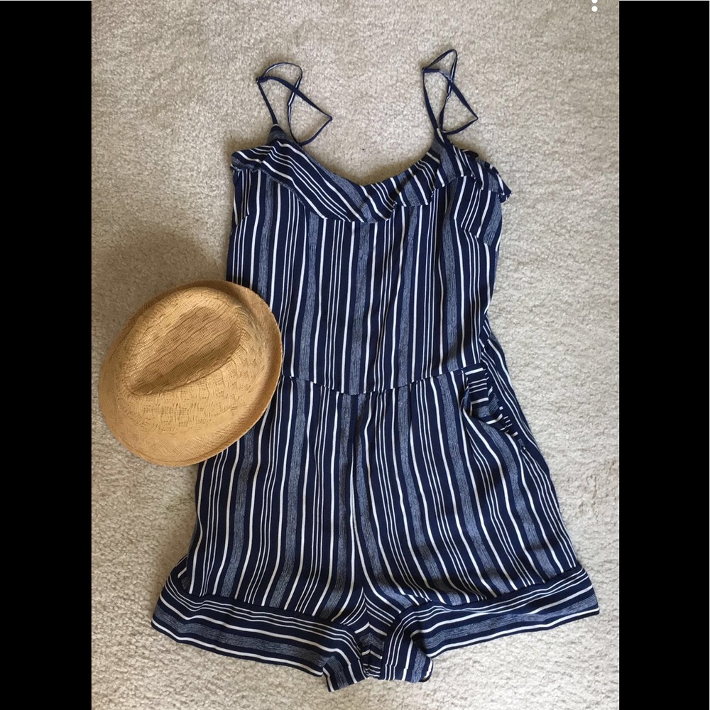 Adorable Navy and White Romper